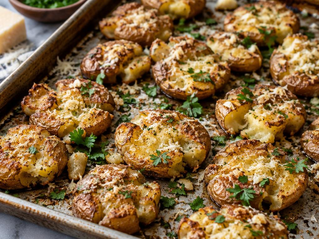 Crispy Garlic Parmesan Potatoes