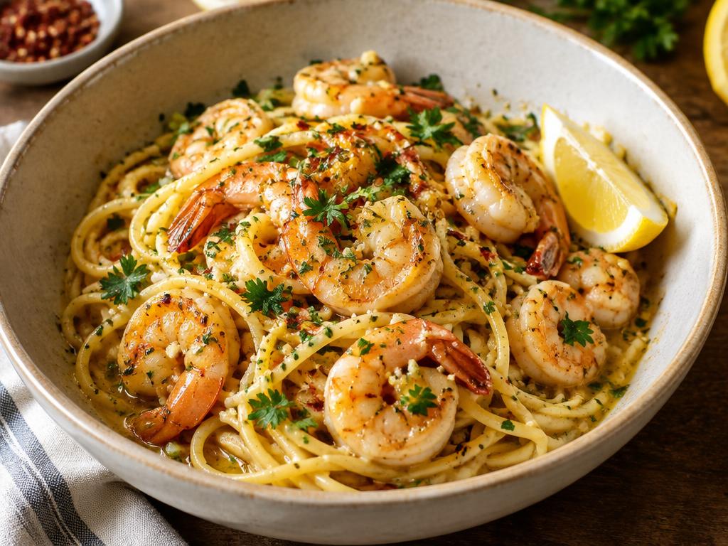 15-Minute Garlic Butter Shrimp Pasta
