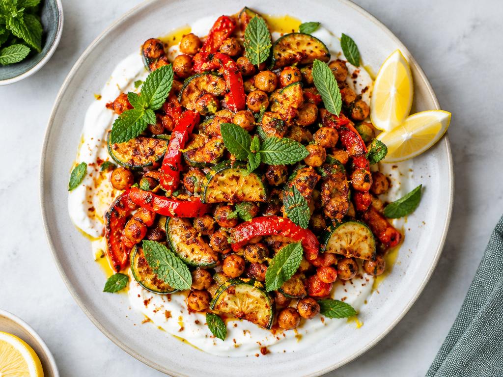Sheet-Pan Harissa Chickpeas & Veg